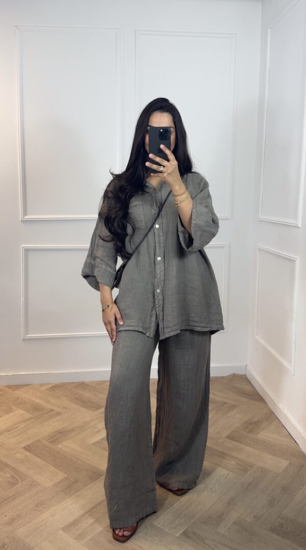 Nora Linnen set taupe