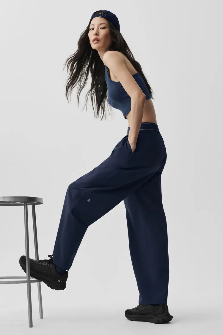 Alo Off-Duty Wide-Leg Pleated Trousers