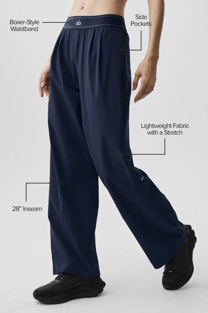 Alo Off-Duty Wide-Leg Pleated Trousers